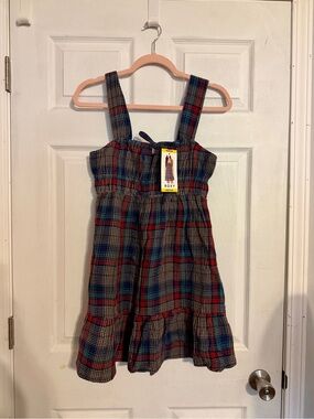 Roxy Juliette Plaid Sundress in Red & Blue